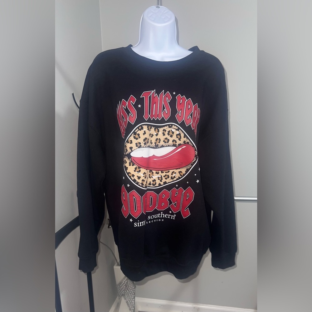 Simply Southern Black Crewneck Sweater